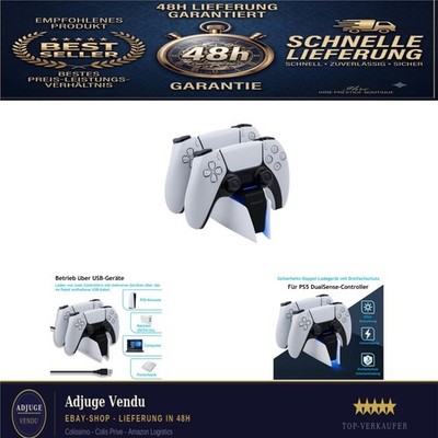 Mcbazel PS5 Controller Ladestation USB-C Schnellladung für DualSense