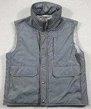 VINTAGE Eastern Mountain Sports Vest Mens Medium Gray Puffer Thinsulate 80s EMS