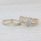 Bridal Set Wedding Ring 14K Yellow Gold Plated 2Ct Round Cut Lab Created Diamond — photo 5