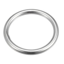 316 Stainless Steel Round Ring Welded O-Rings 45mm 1.77" ID 6mm Thick