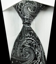 New Classic Paisley Black White Jacquard Wove...