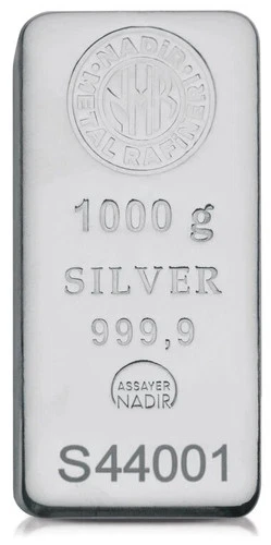 NADIR 1 kilo Fine .9999  silver bar