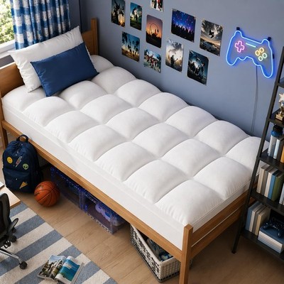 Twin Mattress Topper for Back Pain, Extra Thick Mattress Pad Cover, Plush Sof...
