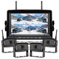 Digital Wireless 7" Display DVR 1080P Rear Side View Camera Kit RV Truck Trailer