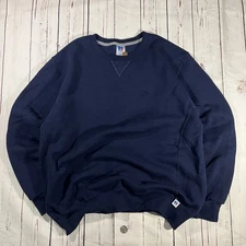 Vintage 90s Russell Athletic Grunge Sweater Skater Blank Navy Indie  Large USA