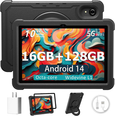 Tablet 10 Inch Android 14 Tablet, 16GB RAM 128GB ROM, 1TB Expansion, Octa-Core, 