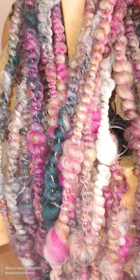 Handspun Art Yarn Super Coil Art Yarn: Wool, Alpaca, Silk 50 yds - Image 3 of 4