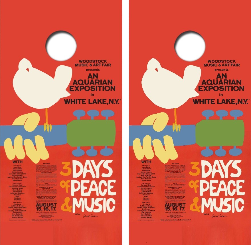 Woodstock Music Poster Cornhole Board Wrap LAMINATED Decal Vinyl Sticker #4398