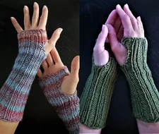 Arm Warmers - Fingerless Gloves Acrylic Knit 2 pk FREE SHIPPING