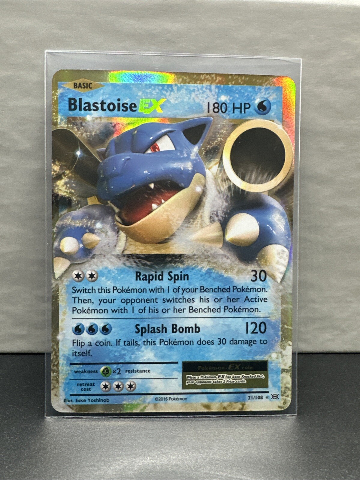 Blastoise EX 21/108 - Evolutions - Ultra Rare Holo Pokemon Card - Near Mint