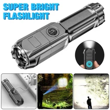 Super Bright Led Tactical Flashlight Zoomable Torch Rechargeable Camping Hiking