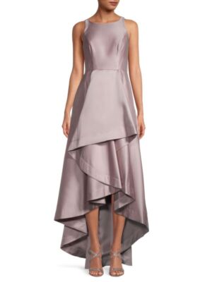 Adrianna Papell Mikado Evening Gown Dress 2 Cameo Pink Wedding Formal Evening