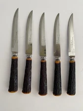 Set of 5 steak knives. Sheffield England Stainless Forever Sharp. W. Richardson