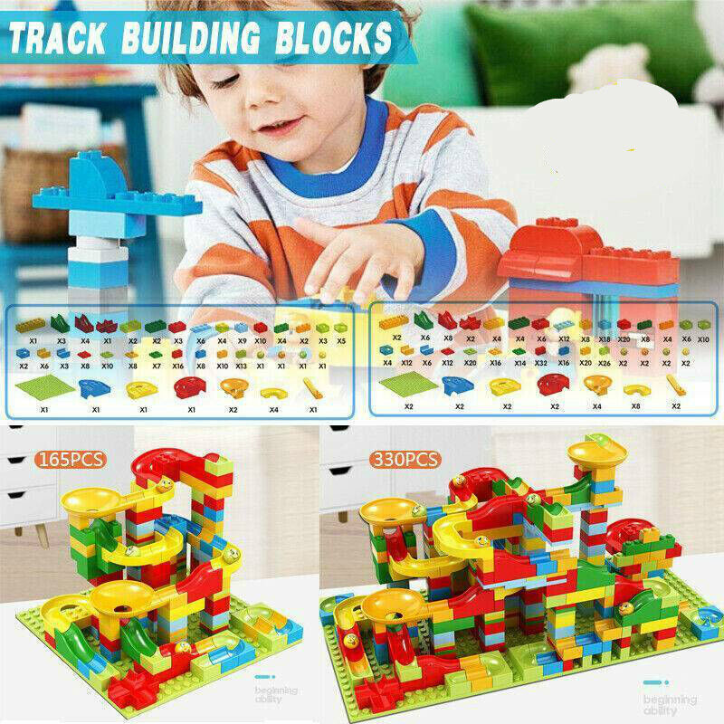 Marble Run Race Railway Construction Track Building Blocks Set Kids Boy Girl Toy