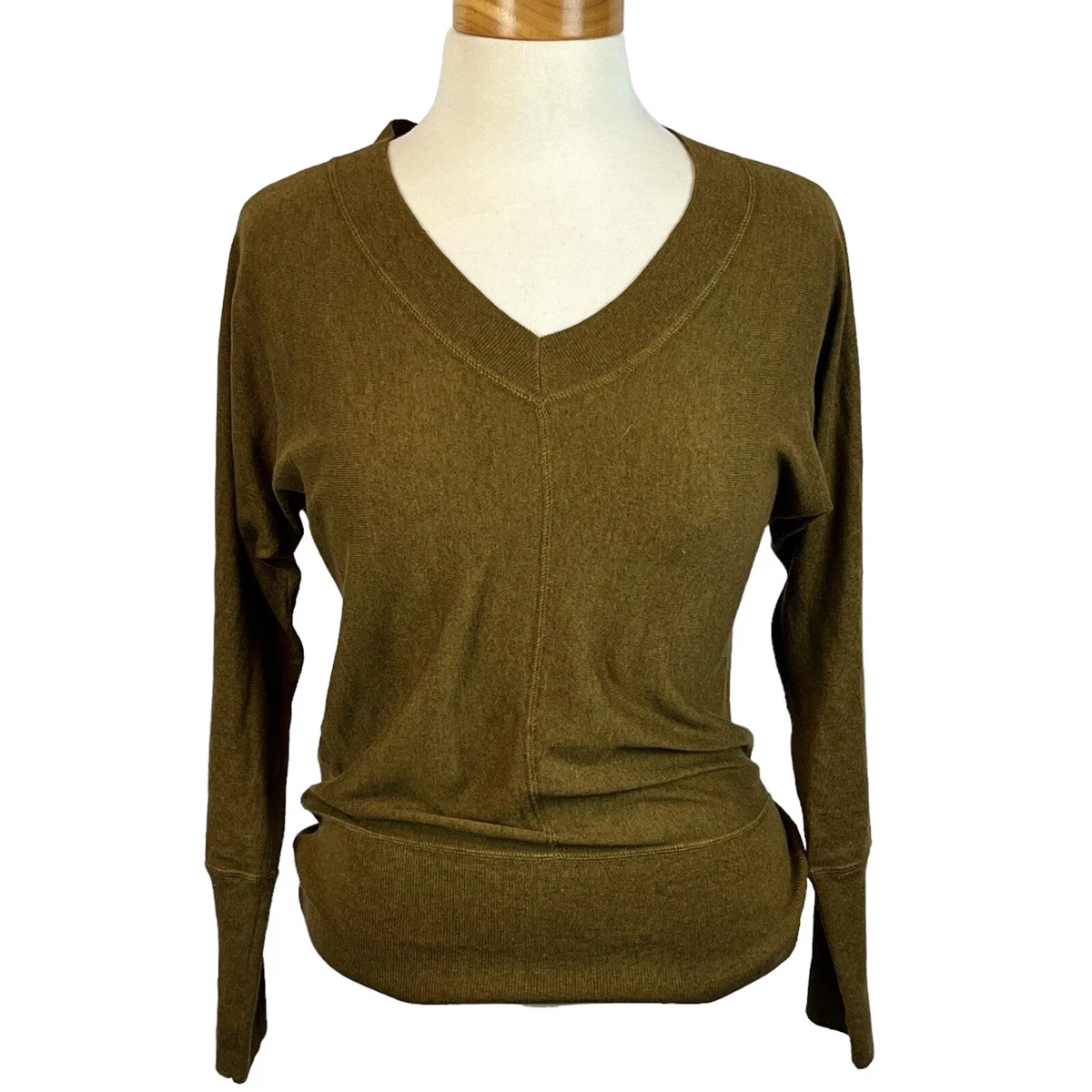 Ann Taylor Loft Women s Brown V Neck Stretch Pullover Sweater Size Small