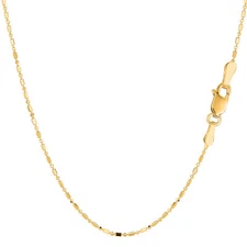 14K Yellow Gold Diamond Cut Bead Chain, Width 1.0mm