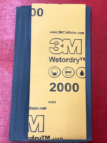 25 SHEETS 3M 03003 IMPERIAL WETORDRY 3-2/3" x 9" AUTOMOTIVE SANDPAPER 2000 GRIT - Picture 2 of 2