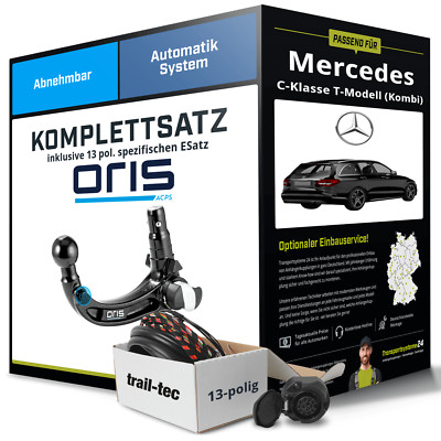 Für MERCEDES C Kl. T-Mod. S204 Anhängerkupplung abnehmbar +eSatz 13pol 07- NEU
