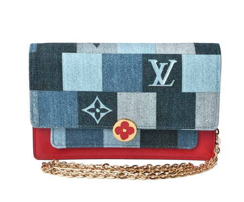 Free Shipping Unused Item LOUIS VUITTON Flore Chain Wallet M69036 Denim  Monogram | eBay