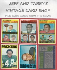 1972 TOPPS FOOTBALL  # 1 TO # 132 / SEE DROP DOWN MENU FOR CARD YOU WILL RECEIVE