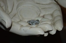 stainless steel wire wrapped ring, handmade, twin roses