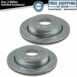 Performance Disc Brake Rotor Drilled & Slotted Zinc Coated Rear Pair