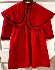 Vintage 1993 Girls MADELINE Red Winter Cotton Coat & Cape, by Simi USA,  Size 5