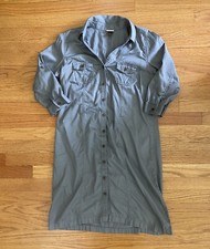 Sonoma Utility Dress Women’s Medium Gray Short Button Closure Pockets NO BELT