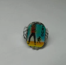 Go-Go Hullabaloo Discotheque Dancer 1960s Vari-Vue Flicker Frug Ring