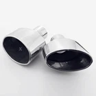 Pair Audi RS Look Slant Oval Rolled 2.5" In Exhaust Tips for A3 A5 A7 S3 S5 S6