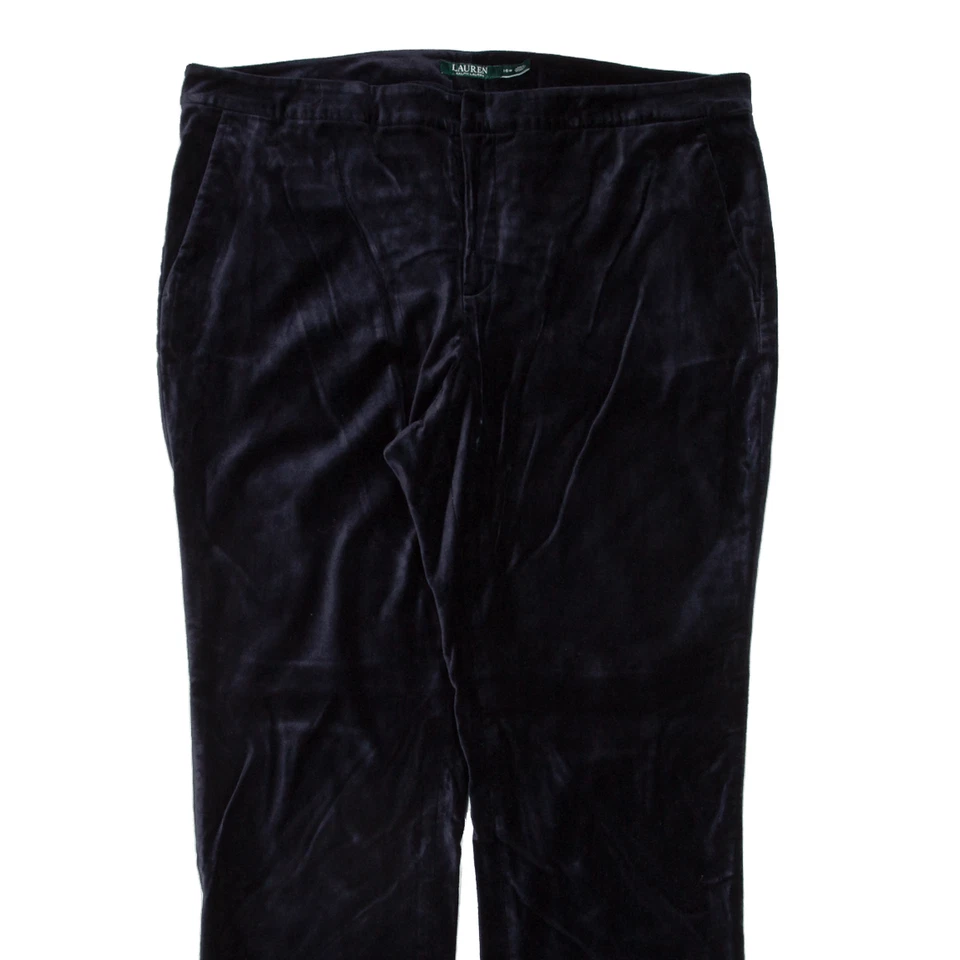 Pantalón de terciopelo para mujer LAUREN RALPH LAUREN azul regular recto W40 L30 Foto 2 de 4