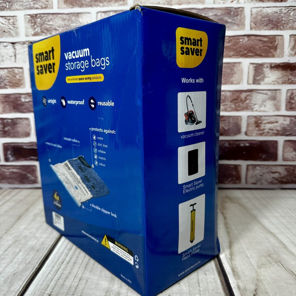 New 12 JUMBO Vacuum Storage Bags 40” X 28” FREE Hand Pump Smart Space