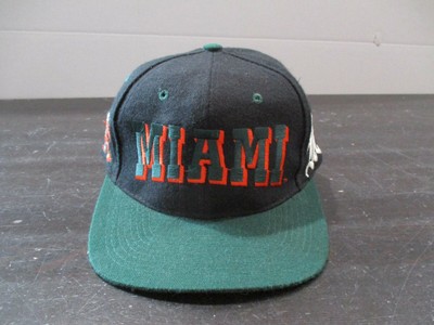 black miami hurricanes fitted hat