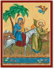 FLIGHT TO EGYPT JOSEPH MARY JESUS ICON  8x10" PREMIUM Print ready to frame