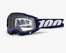 100% Dirtbike ATV Riding Accuri 2 Mifflin Clear Lens Goggle Blue Frame