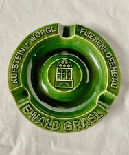 Vintage Austrian Ceramic Ash Tray ~ Ewald Grasl Kufstein Worgl ~ Fliesen Ofenbau