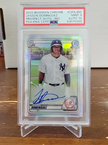 2020 1 St Bowman JASSON DOMINGUEZ Refractor 283/499  Auto PSA 9 Auto 10