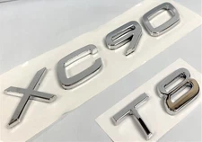 CHROME XC90 + T8 FIT VOLVO XC90 REAR TRUNK NAMEPLATE EMBLEM BADGE LETTERS NUMBER