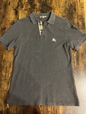 Burberry Brit Men's Grey Nova Check Short Sleeve Polo Shirt
