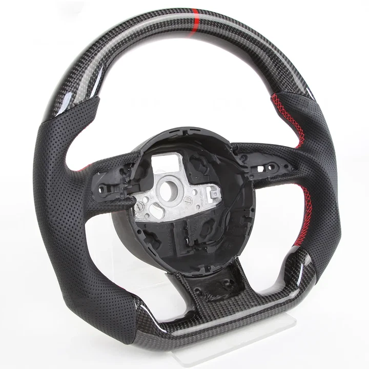 适用于 2012 - 2016 奥迪 S3 S4 S5 RS3 RS4 RS5 真碳纤维运动方向盘 — 第 2/4 张图片