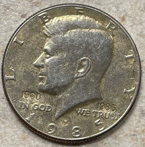 1985 P Colorized Kennedy Half Dollar Gold Plated - Stamped 1960 1985 - Novelty