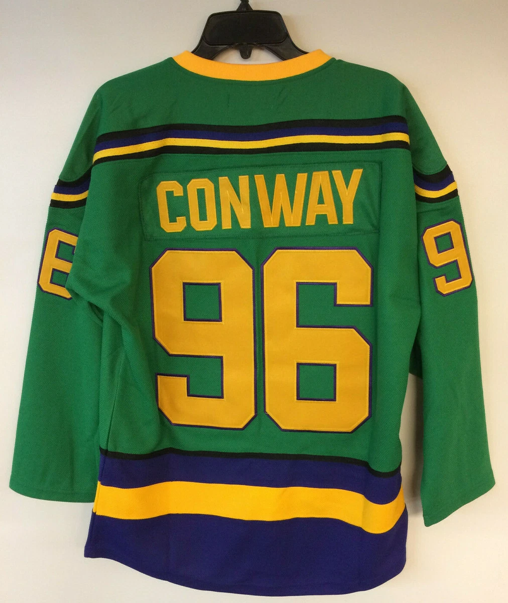 Your Team Charlie Conway #96 Mighty Ducks Movie Ice Hockey Jersey Black, Men's, Size: Small