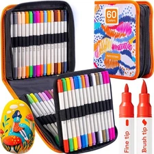 ARTISTRO Dual Tip Acrylic Paint Markers - Easy for All Ages & Multicolor 