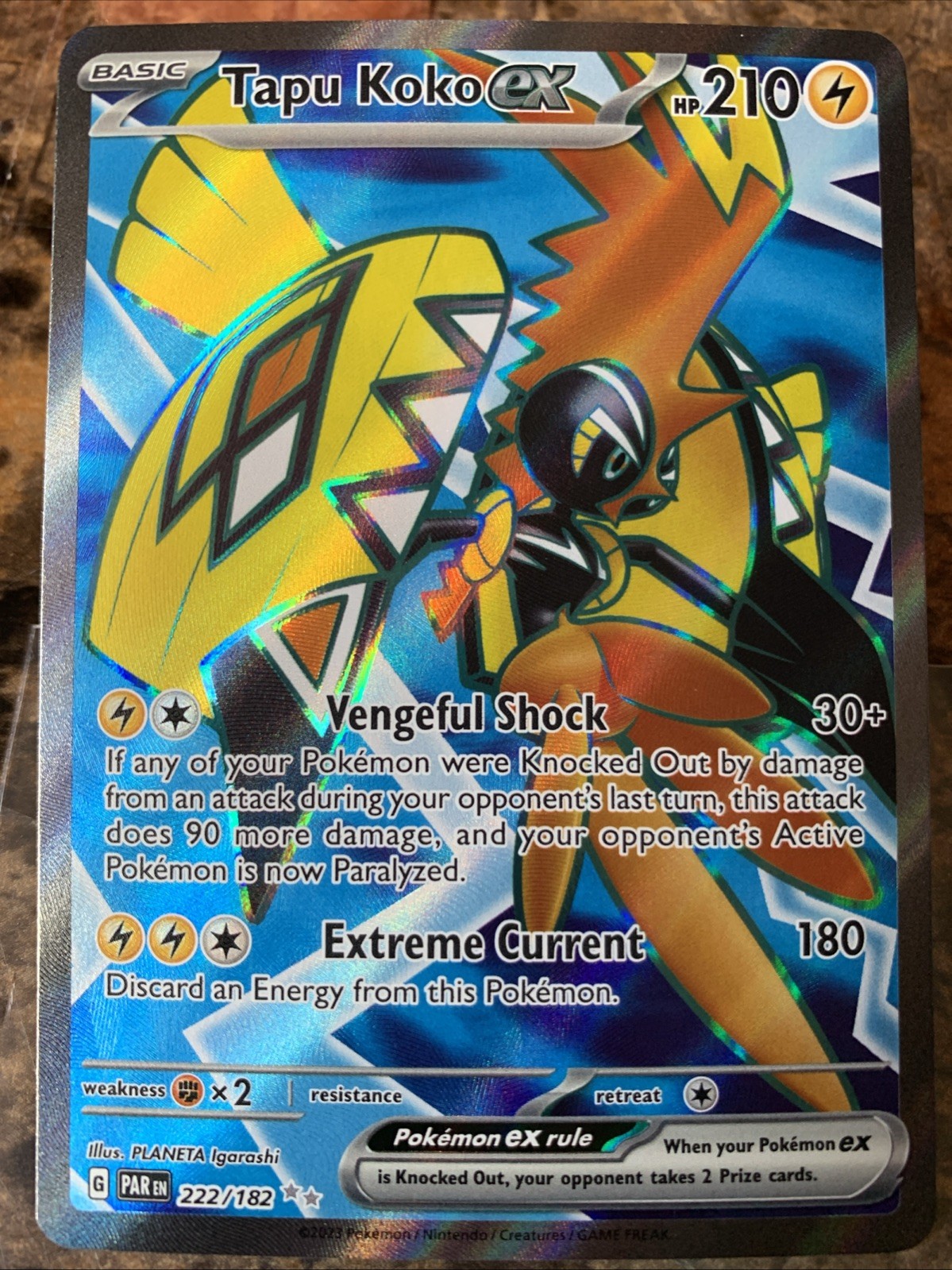 Pokemon TCG Paradox Rift Tapu Koko ex 222/182 Ultra Rare