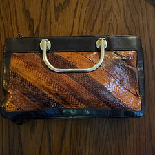 vintage 1960s Fiorenza patchwork genuine python snakeskin Italian handbag