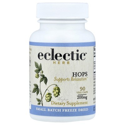 Eclectic Institute Hops 200 mg 90 Non-GMO Veggie Caps Dairy-Free, Grain-Free,