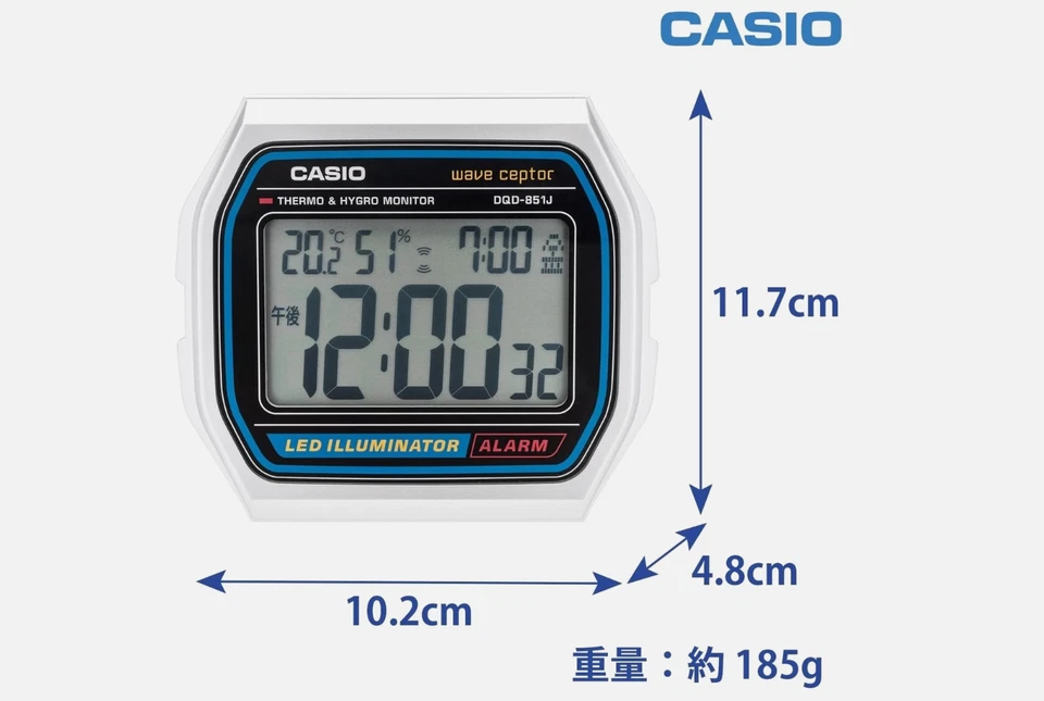 NEW CASIO WAVE CEPTOR A158WA electric wave alarm clock DQD-851J-8JF Japan - Image 3 of 4
