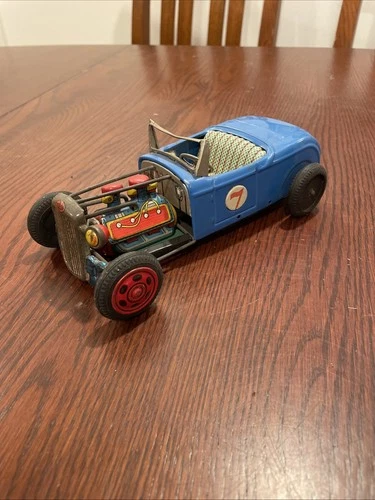 Vintage~Bandai~Tin Friction~1932 Ford Roadster Hot Rod