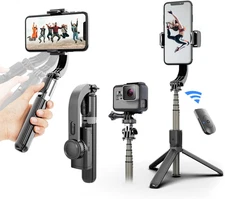 Gimbal Stabilizer for Smartphone ，with Retractable Selfie Stick and Tripod，1-Axi