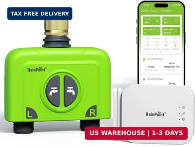 RAINPOINT WiFi Water Timer for Garden Hose, 2 Zone WiFi Sprinkler Controller, Sm